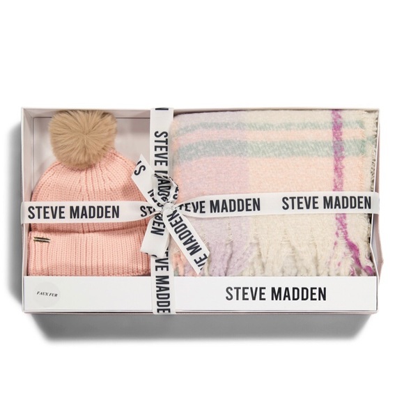 Steve Madden Accessories - New steve madden blanket wrap and beanie with faux fur pom